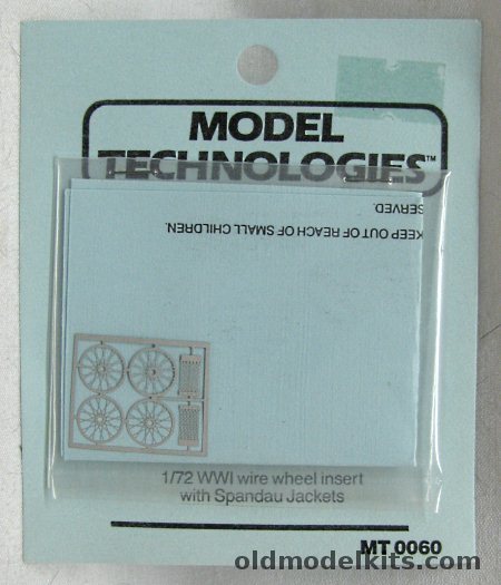 Model Technologies 1/72 WWI Wire Wheel Inserts and Spandau Jackets Detail Set, MT 0060 plastic model kit